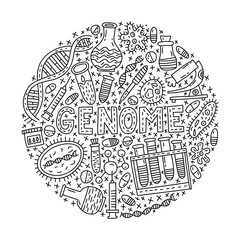 Genome. Circle doodle Illustration