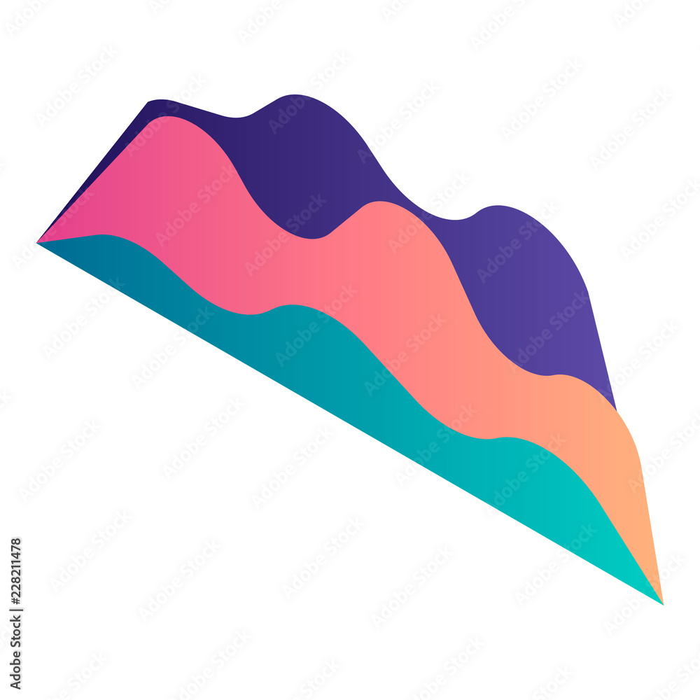Aufkleber gradient graph chart icon. isometric of gradient graph chart vector icon for web design isolated on 