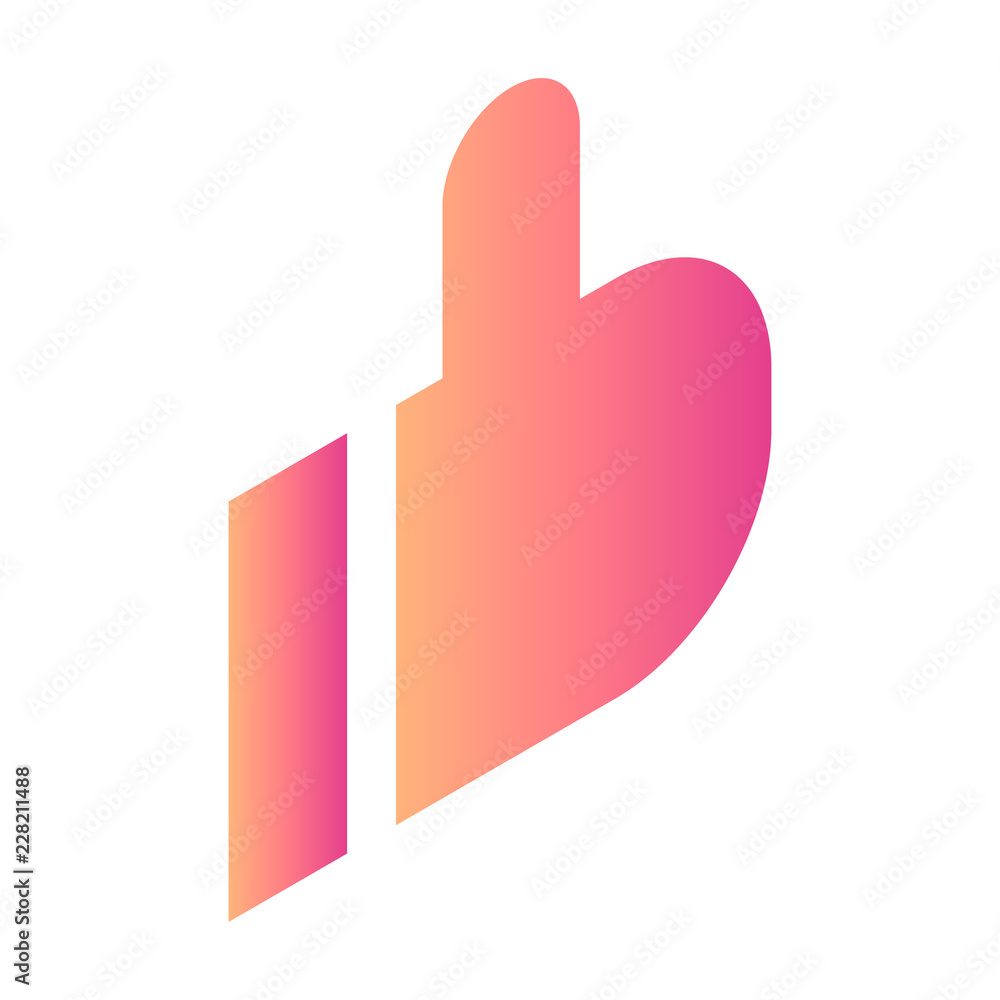 Poster gradient thumb up icon. isometric of gradient thumb up vector icon for web design isolated on white 