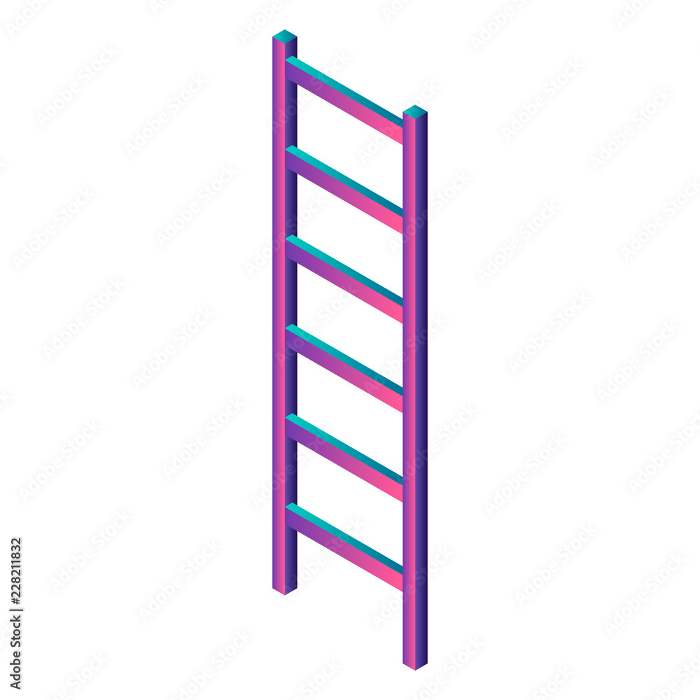 Poster abstract ladder icon. isometric of abstract ladder vector icon for web design isolated on white back