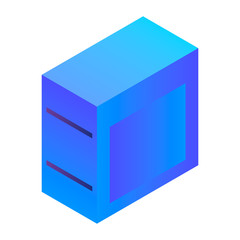 Desktop pc icon. Isometric of desktop pc vector icon for web design isolated on white background
