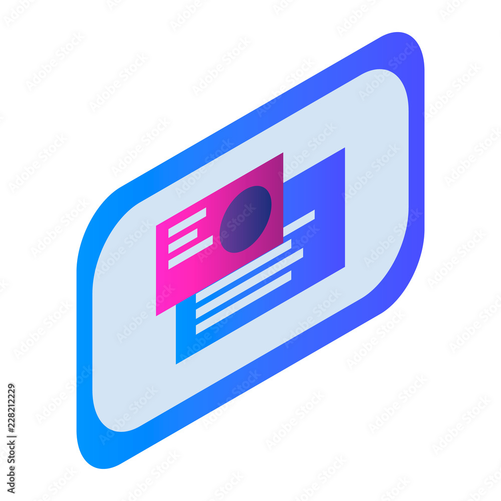 Poster chat monitor icon. isometric of chat monitor vector icon for web design isolated on white background