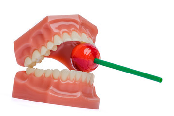 Orthodontic Teeth Model with red lolipop