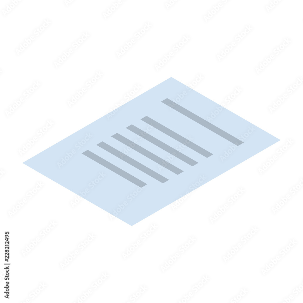 Poster text paper icon. isometric of text paper vector icon for web design isolated on white background