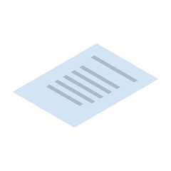 Text paper icon. Isometric of text paper vector icon for web design isolated on white background