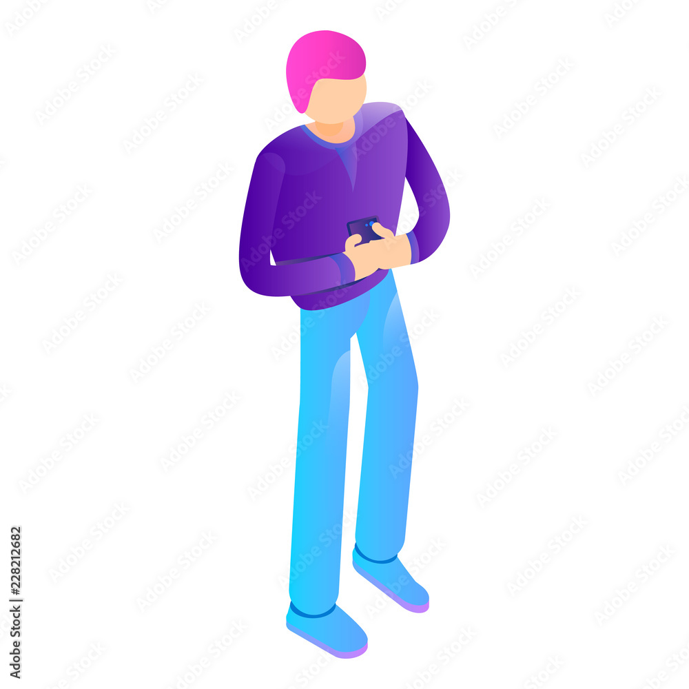 Poster modern man icon. isometric of modern man vector icon for web design isolated on white background