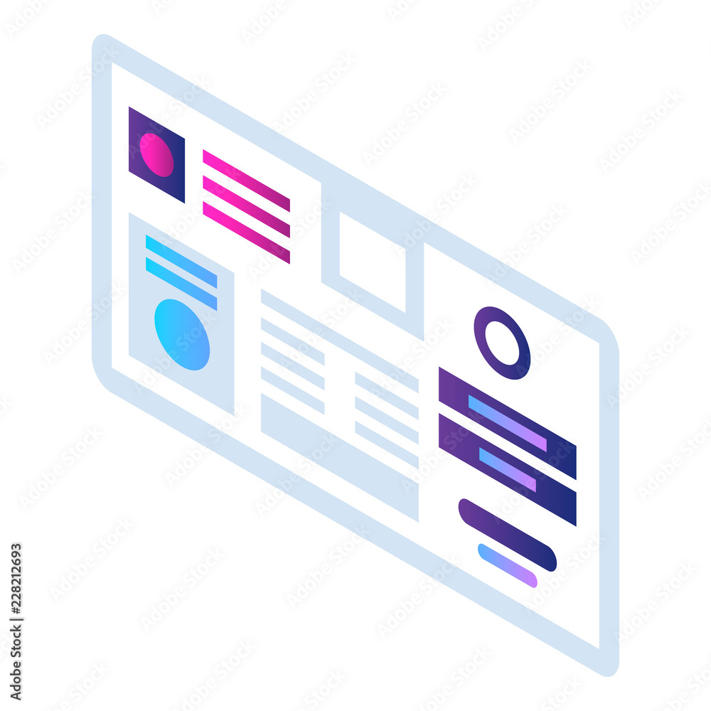 Poster chart info icon. isometric of chart info vector icon for web design isolated on white background