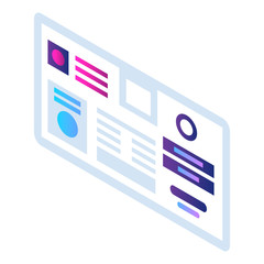 Chart info icon. Isometric of chart info vector icon for web design isolated on white background