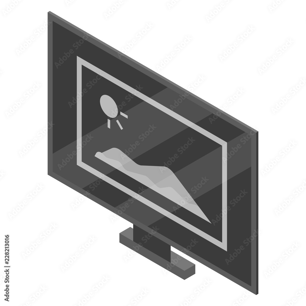 Poster computer monitor icon. isometric of computer monitor vector icon for web design isolated on white ba