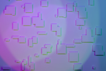 Plain rectangle or square. For graphic design or background, with soft shadow. Colorful 3D rendering.