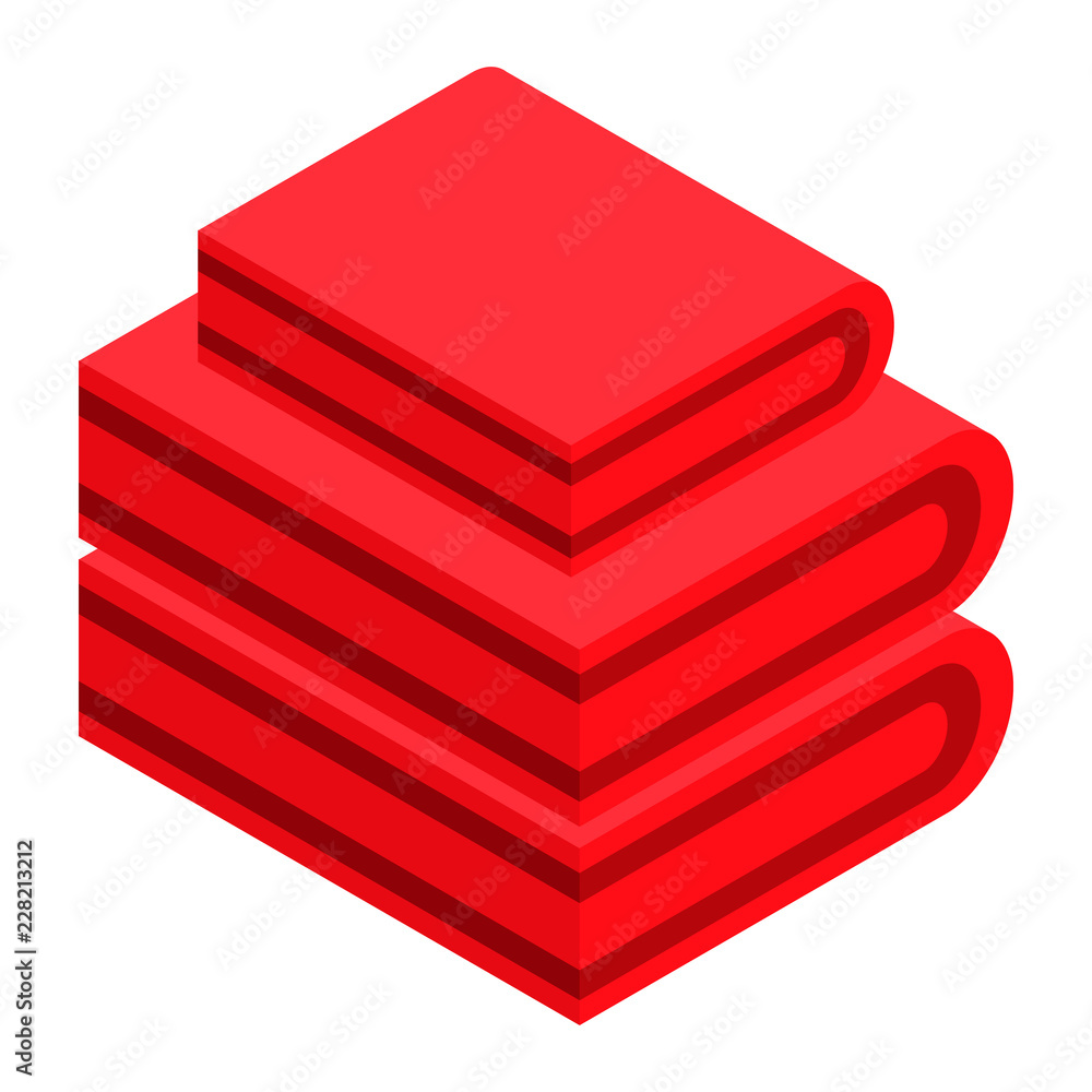 Poster red clothes stack icon. isometric of red clothes stack vector icon for web design isolated on white 