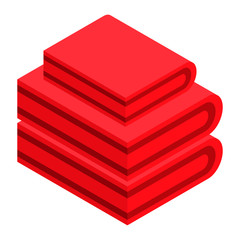 Red clothes stack icon. Isometric of red clothes stack vector icon for web design isolated on white background