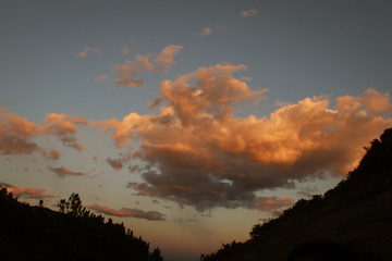 Sunset in the mountains