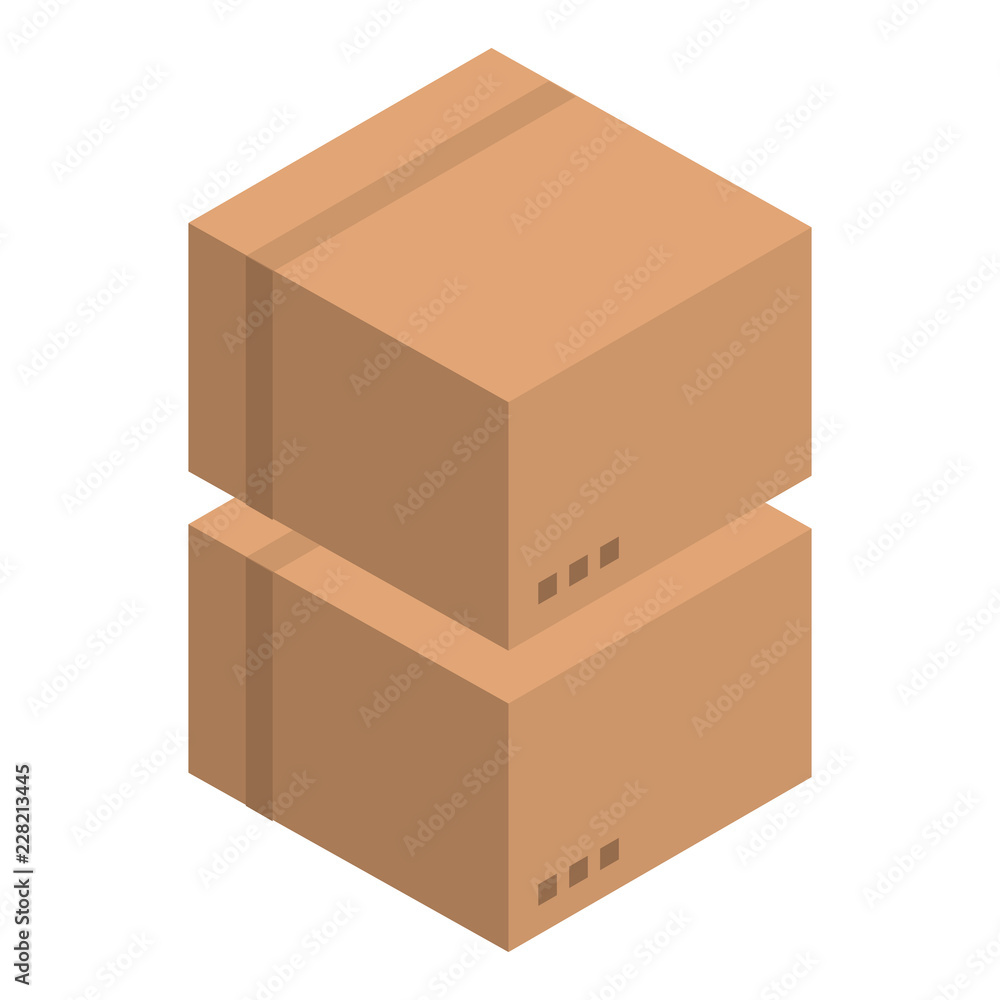 Poster double carton box icon. isometric of double carton box vector icon for web design isolated on white 