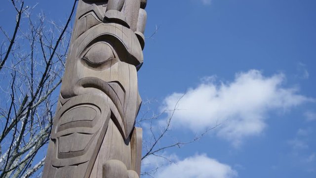 Totem pole outside parliament canada