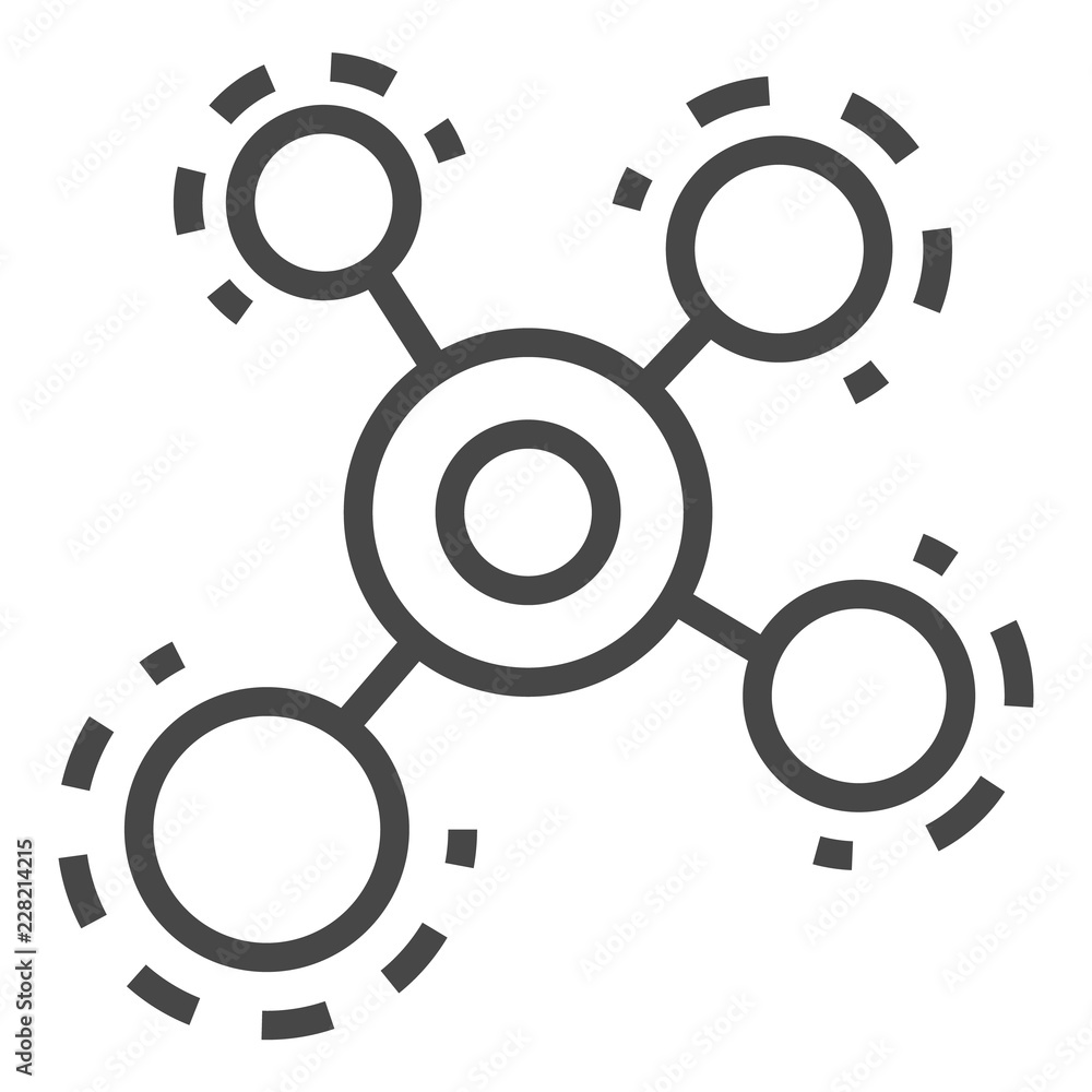 Aufkleber molecule icon. outline molecule vector icon for web design isolated on white background