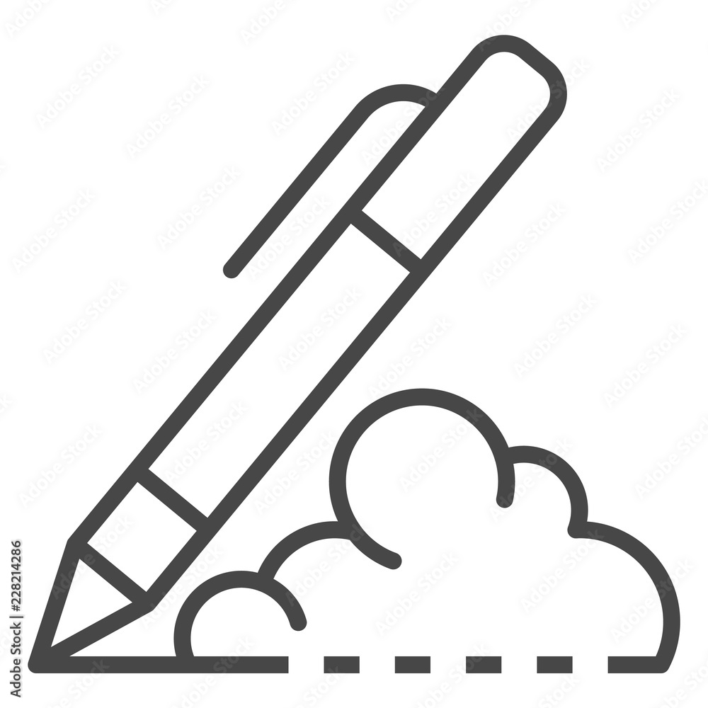 Poster writing pen icon. outline writing pen vector icon for web design isolated on white background
