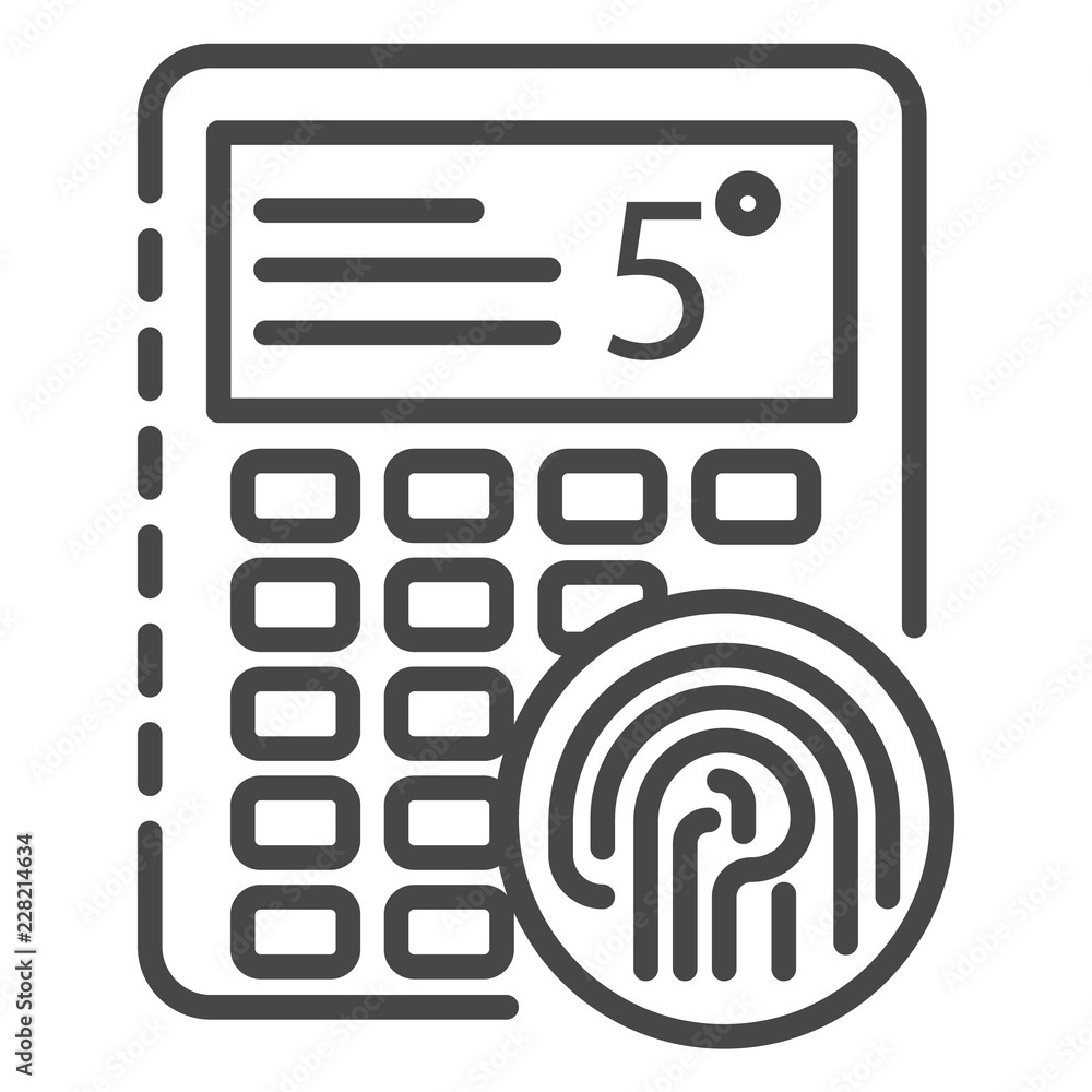 Poster fingerprint smart lock icon. outline fingerprint smart lock vector icon for web design isolated on w