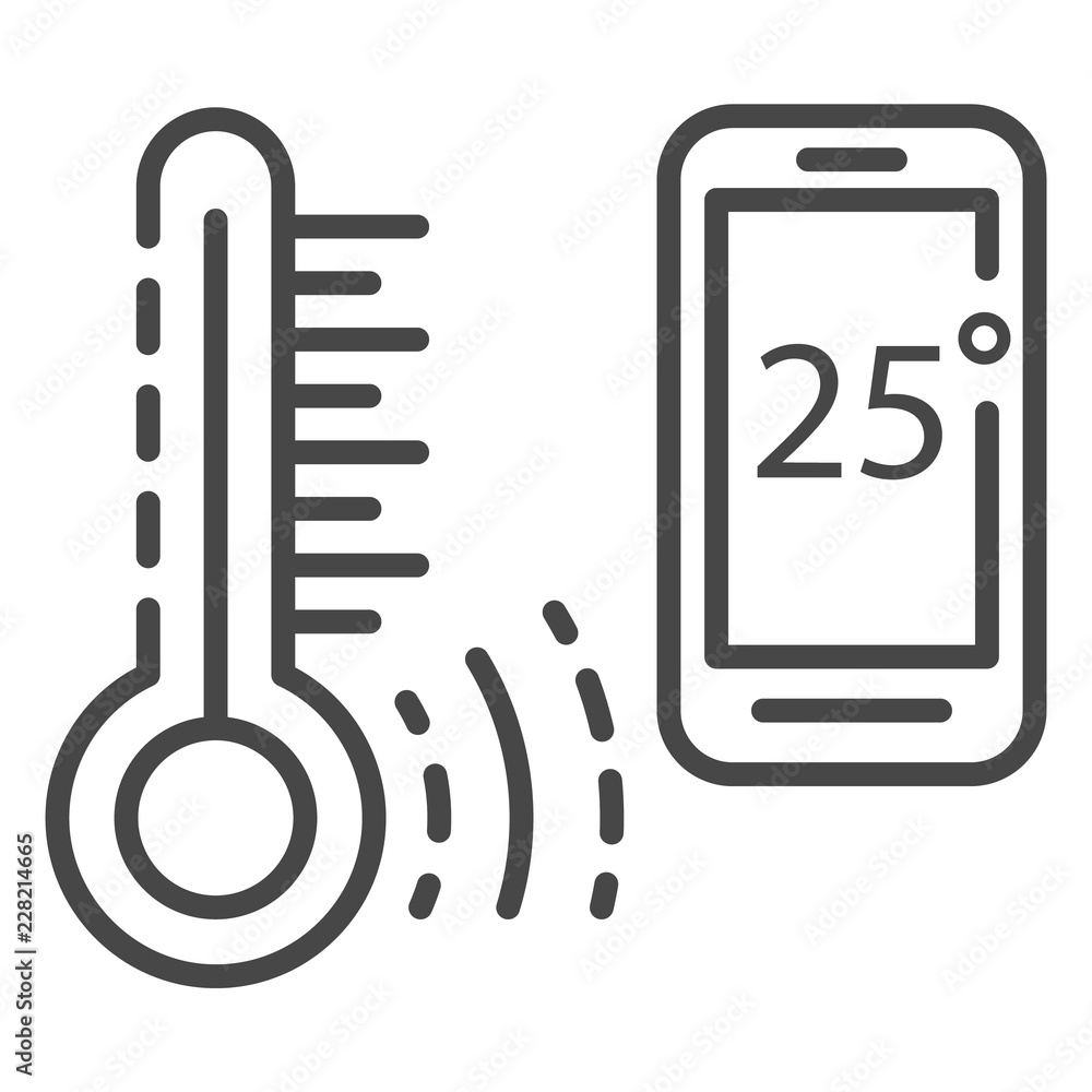 Poster smart temperature control icon. outline smart temperature control vector icon for web design isolate