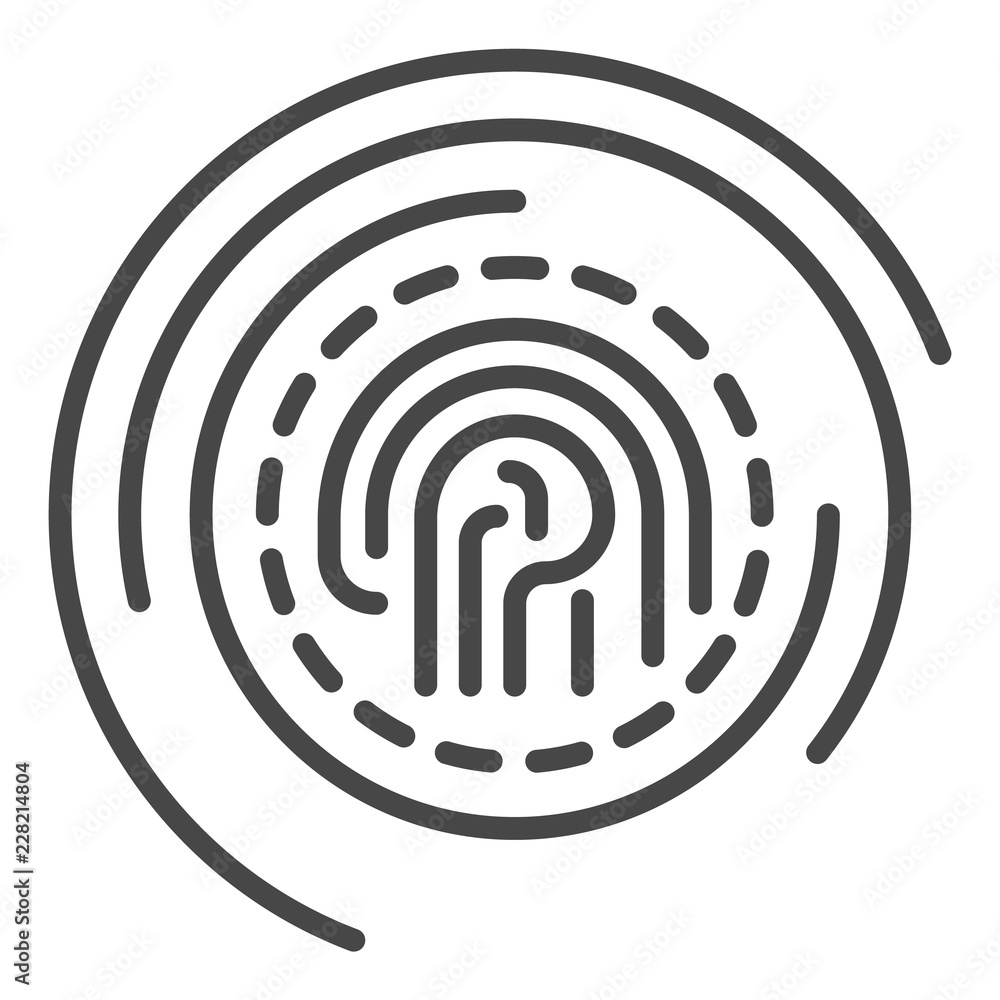 Poster fingerprint security icon. outline fingerprint security vector icon for web design isolated on white