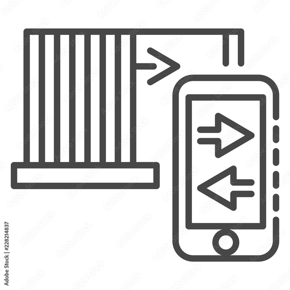 Poster smartphone control icon. outline smartphone control vector icon for web design isolated on white bac