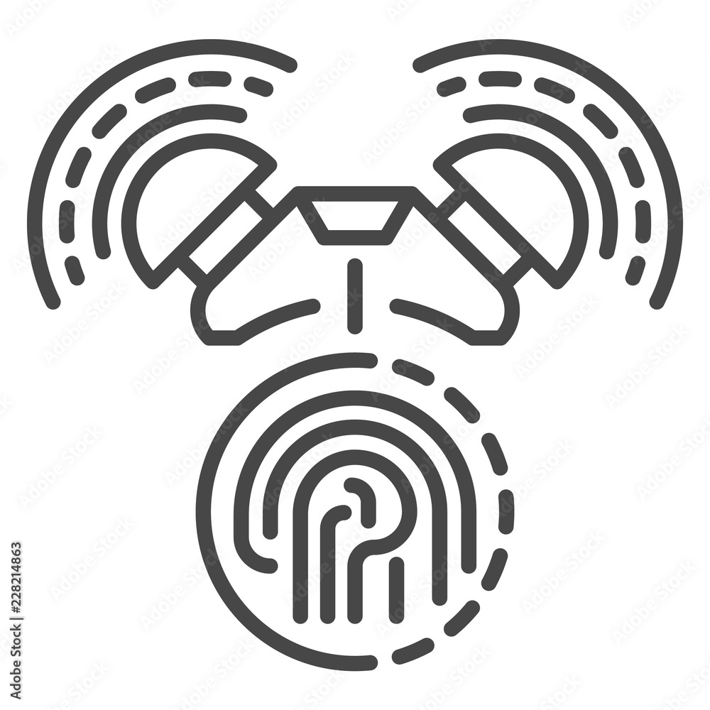 Poster fingerprint alarm icon. outline fingerprint alarm vector icon for web design isolated on white backg