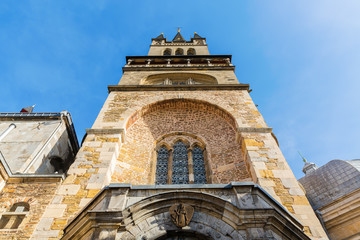 Fototapeta na wymiar steeple of the famous Aachen Cathedral in Aachen, Germany