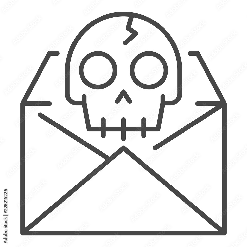 Poster hacking email icon. outline hacking email vector icon for web design isolated on white background