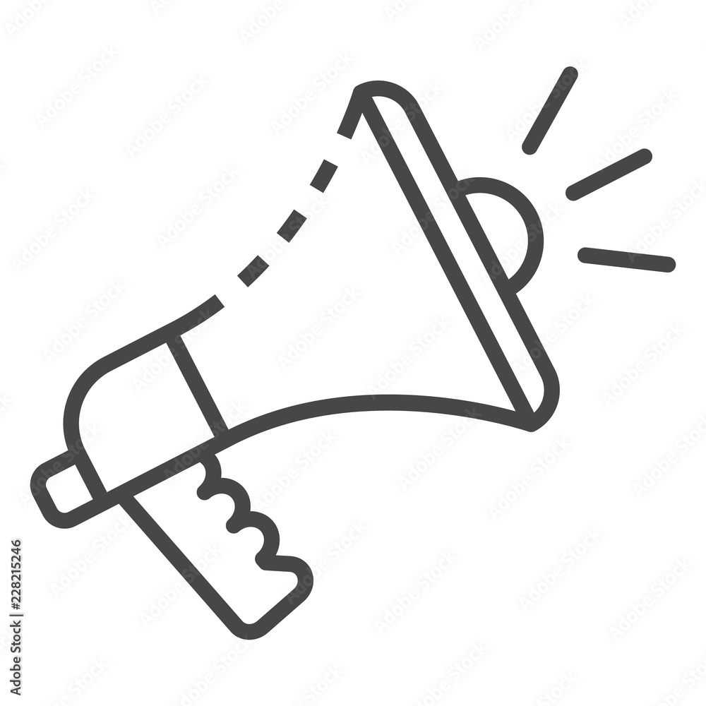 Poster megaphone icon. outline megaphone vector icon for web design isolated on white background