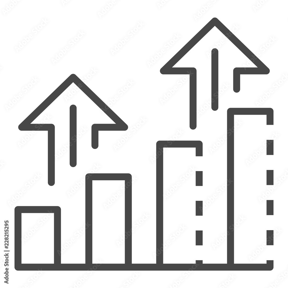Poster grow up chart icon. outline grow up chart vector icon for web design isolated on white background