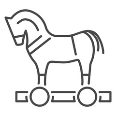 Trojan horse virus icon. Outline trojan horse virus vector icon for web design isolated on white background