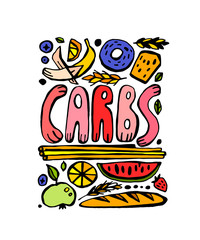 Carbohydrates Doodle Poster