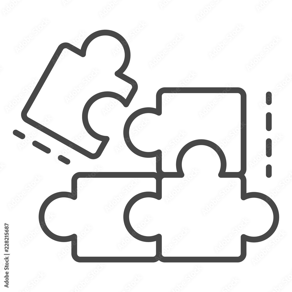 Aufkleber complete puzzle solution icon. outline complete puzzle solution vector icon for web design isolated 