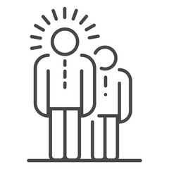 Teamwork idea icon. Outline teamwork idea vector icon for web design isolated on white background