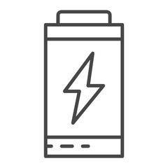 Battery energy icon. Outline battery energy vector icon for web design isolated on white background