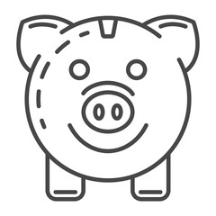 Piggy bank save energy icon. Outline piggy bank save energy vector icon for web design isolated on white background