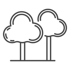 Eco park tree icon. Outline eco park tree vector icon for web design isolated on white background