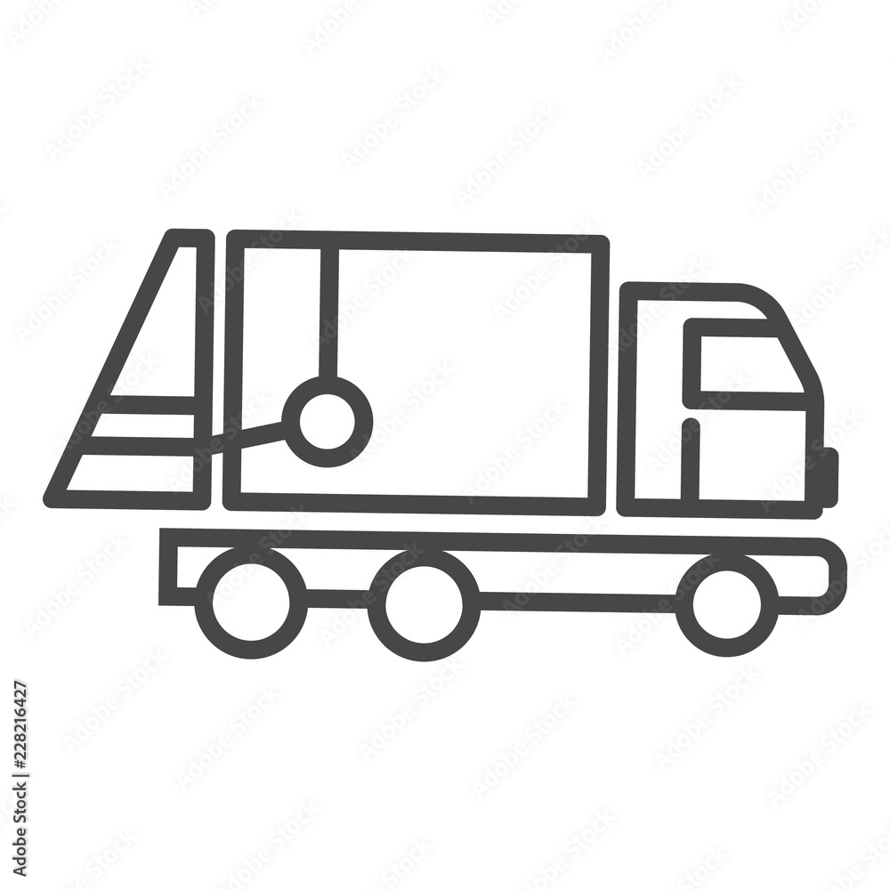Poster garbage truck icon. outline garbage truck vector icon for web design isolated on white background