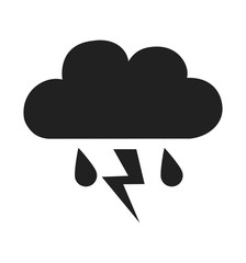 Fototapeta na wymiar Cloud rain thunderstorm vector illustration isolated on white