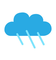 Rain cloud flat icon isolated on white background vector illustration for web site design, app, weather 