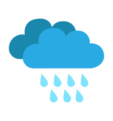 Rain cloud icon isolated on white background vector illustration for web site design, app, weather 
