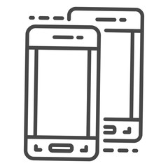 Modern smartphone icon. Outline modern smartphone vector icon for web design isolated on white background