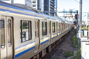 Naklejka premium 電車 混雑 通勤 ラッシュ 早朝 残業 女性 痴漢 犯罪 列 在宅 非常停止 ボタン