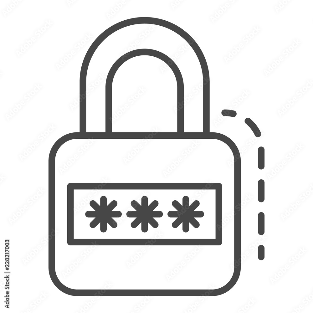 Aufkleber padlock icon. outline padlock vector icon for web design isolated on white background