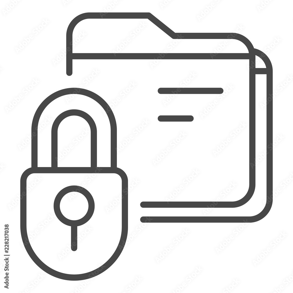Poster lock folder icon. outline lock folder vector icon for web design isolated on white background