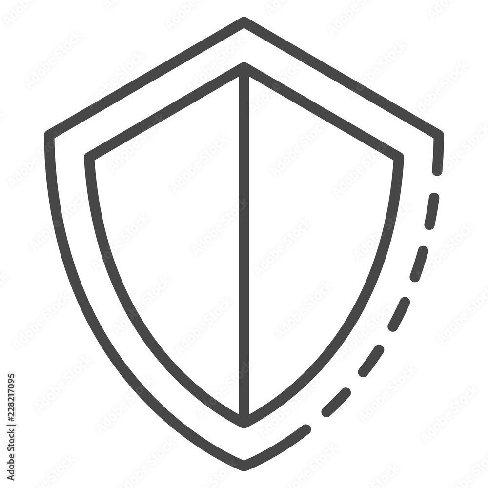 Aufkleber secured shield icon. outline secured shield vector icon for web design isolated on white background