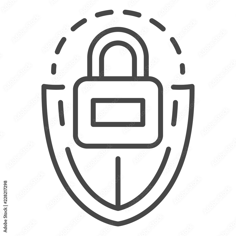 Aufkleber lock shield icon. outline lock shield vector icon for web design isolated on white background