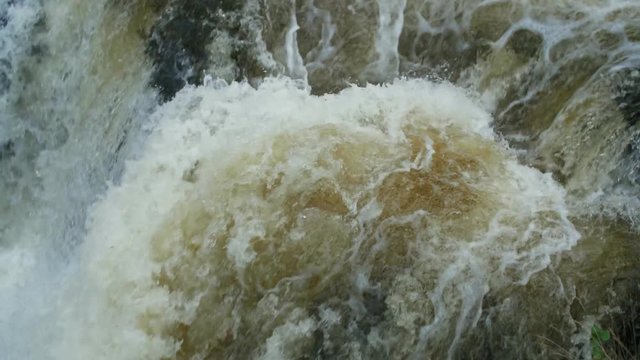 Waterfall powerful stream of water in 4k 50 fps ready for slow motion