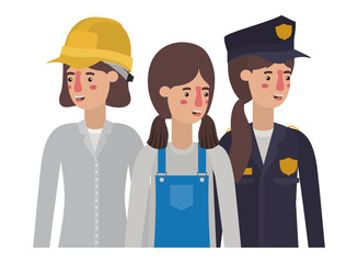 group of professionals avatar character