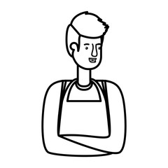 house man cleaning avatar character